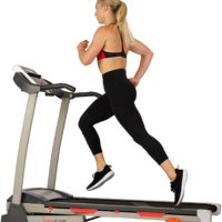 Sunny Health & Fitness Folding Treadmill with Device Holder, Shock Absorption and Incline