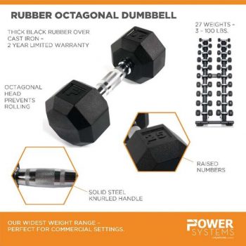 Rubber Octagonal Dumbbell