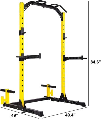 HulkFit Multi-Function Adjustable Power Rack Exercise Squat Stand with J-Hooks and Other Accessories, Multiple Versions