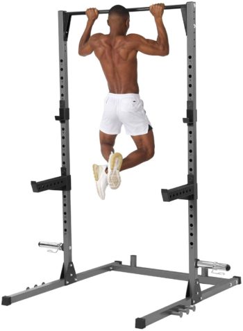 Kicode Power Squat Rack, Heavy Duty Squat Stand Weight Lifting Workout Station, Adjustable Exercise Power Cage with Pull Up Bar for Home Gym