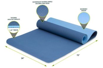 Natura TPE Yoga Mat 1/4" Blue-Aqua