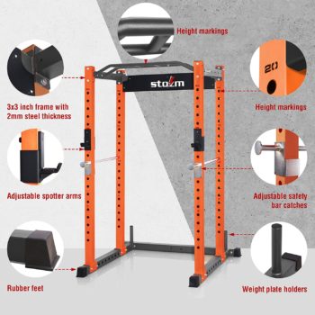 STOZM 3”x3” Multi-Functional Power Rack Supports 500kg (1100lbs) and LAT Pulldown Machine (Optional)