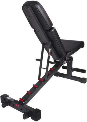 XMark Power Series Adjustable Flat Incline Decline Bench, 1500 lb. Wgt Capacity, 7 Back Pad Positions From Decline at -20 degrees To Incline of 85 degrees, 3 Ergonomical Seat Pad Positions (BLACK)