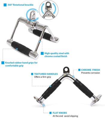 POWER GUIDANCE Triceps Pull Down Attachment, Cable Machine...