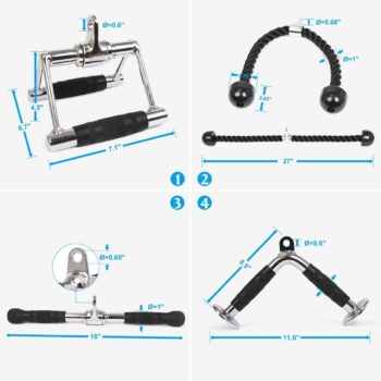 POWER GUIDANCE Triceps Pull Down Attachment, Cable Machine Accessories for Home Gym, LAT Pull Down Attachment Weight Fitness