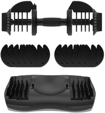 ATIVAFIT Adjustable Dumbbell Fitness Dial Dumbbell with Handle and Weight Plate for Home Gym Note: Single (71.5 lbs)