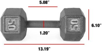 CAP Barbell Cast Iron Solid Hexagon Gray Dumbbells, Strength Training Free Weights Set of 2 for Women and Men, Hand Weights Sold by Pairs, from 1 to 120 LBS, Multi-Select Weight Size Options Available