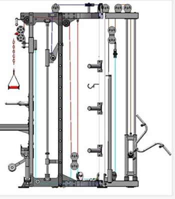 Commercial Home Gym - Smith Machine, Cables with Built in 160 kg Weights (Deluxe Black)