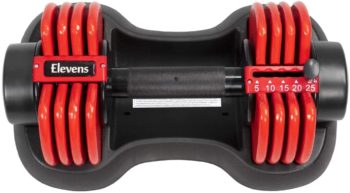 Elevens 25Ibs Adjustable Dumbbell Series with Handle and Weight Plate for Gym Home (Single)