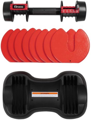 Elevens 25Ibs Adjustable Dumbbell Series with Handle and Weight Plate for Gym Home (Single)