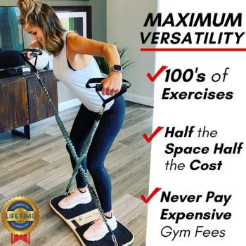 FlexFixx Portable Home Gym Workout Kit - Fitness Balance Board & Full Body Workout Resistance Band Set Strength Training Equipment - Compact Gym Equipment for Home Travel & Outdoor Fitness