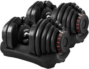 Gorilla Gadgets Home Office Gym 15 Weight Adjustable Dumbbell Pair Workout Set for Women and Men 10-90 Lbs