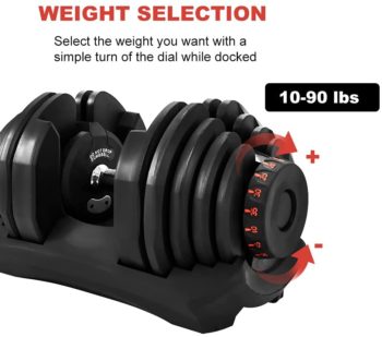 Gorilla Gadgets Home Office Gym 15 Weight Adjustable Dumbbell Pair Workout Set for Women and Men 10-90 Lbs