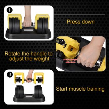 Grenaoh Fast Adjustable Dumbbell,30 lb Single Fitness Dumbbells with Anti-Slip Handle and Weight Plate,rofessional Comprehensive Training Equipment for Home Gym