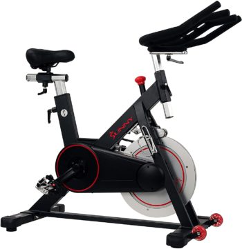 Sunny Health & Fitness Magnetic Belt Drive Indoor Cycling Bike with 44 lb Flywheel and Large Device Holder, Black, Model Number: SF-B1805