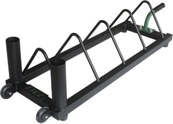 TTCZ Barbell Plate Rack |Horizontal Olympic Bar Storage Rack |Weight Plates Holder with Handle and Wheels-800 lbs Capacity