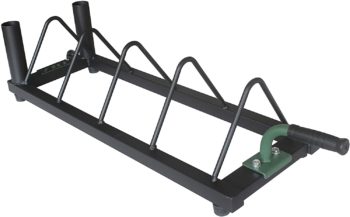 TTCZ Barbell Plate Rack |Horizontal Olympic Bar Storage Rack |Weight Plates Holder with Handle and Wheels-800 lbs Capacity