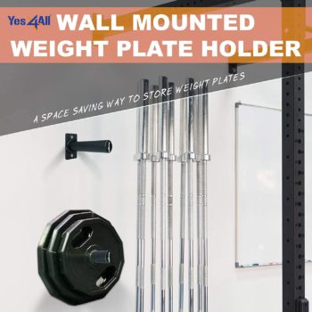 Yes4All Wall Mounted Weight Plate Holder – Fits 2” Olympic Weight Plate (Single & Pair)