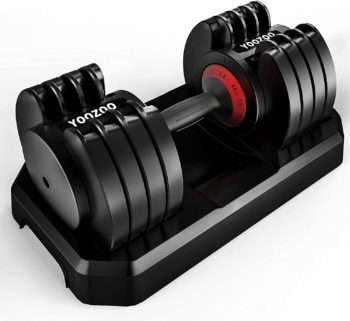 YooZoo 6.6-44 lbs 5 Levels Adjustable Dumbbells,Non-Slip & Safety Lock Design,with Anti-Slip Handle Dumbbellsfor Full Body Workout Home Gym Men/Women with Dumbbell Tray