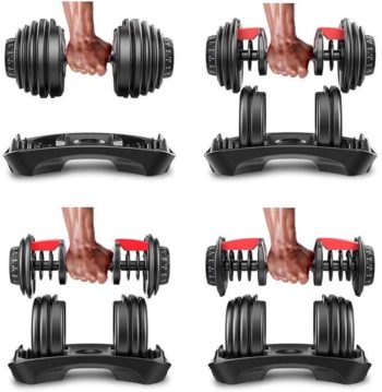 evionsits Adjustable Dumbbells, Dumbbell Weights, Dumbbells Set for Men and Women Home Fitness Weight Set Gym Workout Exercise Training(A Pair