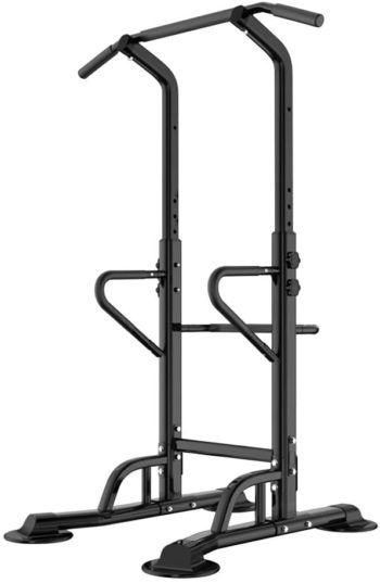 soges Power Tower Adjustable Height Pull Up & Dip Station Multi-Function Home Strength Training Fitness Workout Station, PSBB002