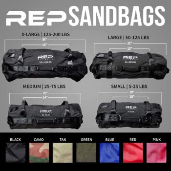 REP FITNESS Sandbags - Heavy Duty Workout Sandbags for Training, Cross-Training Workouts, Fitness, Exercise and Military Conditioning - Multiple Sizes and Colors