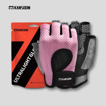 Breathable Workout Gloves, Knuckle Weight Lifting Fingerless Gym Exercise Gloves with Curved Open Back, for Powerlifting, Crossfit, Women and Men