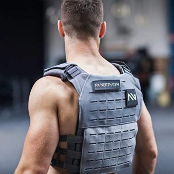 North Gym Adjustable Weighted Vest/Incl. 2 Innovative Moulded Weights for Best fit / 14lbs / 20lbs/ 30lbs