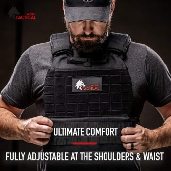 WOLF TACTICAL Adjustable Weighted Vest – WODs, Strength and Endurance Training, Fitness Workouts, Running