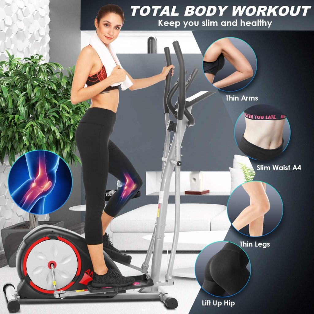 ANCHEER Elliptical Machine for Home Use, Magnetic Training Machine...