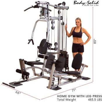 Body-Solid Powerline P2LPX Home Gym Equipment with Leg Press, Grey/Black