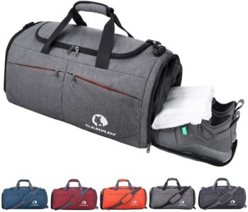 Canway Sports Gym Bag, Travel Duffel bag with Wet Pocket & Shoes Compartment for men women, 45L, Lightweight