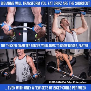 Fat Gripz Pro - The Simple Proven Way to Get Big Biceps & Forearms Fast (Winner of The Men’s Health Magazine Award 2021) (2.25 Inch Outer Diameter)