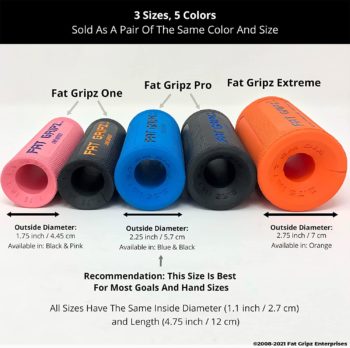 Fat Gripz Pro - The Simple Proven Way to Get Big Biceps & Forearms Fast (Winner of The Men’s Health Magazine Award 2021) (2.25 Inch Outer Diameter)