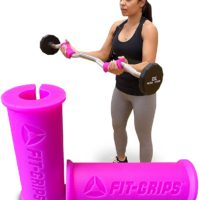 Fit Grips - Thick Grip Training Adapter for Fat Bar Weight Lifting, Barbells, Dumbbells by Core Prodigy