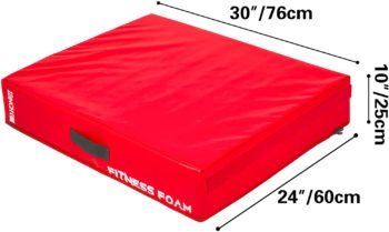 Happybuy 10 inch Barbell Crash Cushion Pads, Weightlifting Protector Falling Pads, Red Cushioned Foam Mat,for Olympic Weightlifting One Pair