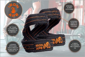 IRON APE Figure 8 Straps and Traditional Weightlifting Wrist Straps for Weight Lifting and Deadlift, Multi Pack, Cotton, 3 Sizes