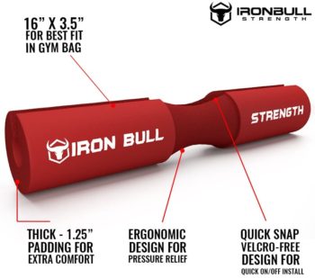 Iron Bull Strength Advanced Squat Pad - Barbell Pad for Squats, Lunges & Hip Thrusts - Neck & Shoulder Protective Pad Support