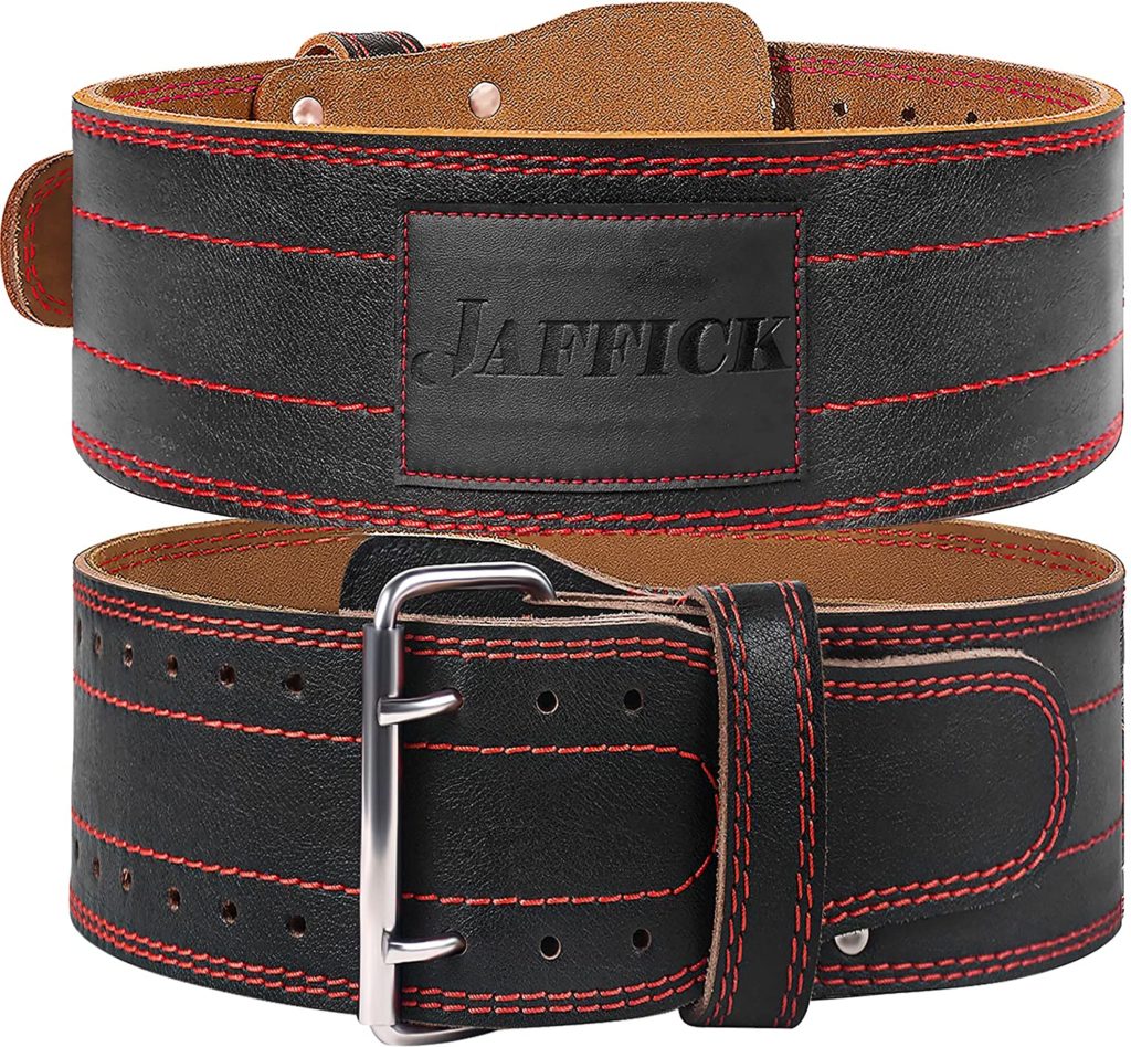 Jaffick Weight Lifting Belt (4 Inches Wide) of Genuine Leather Fitness...