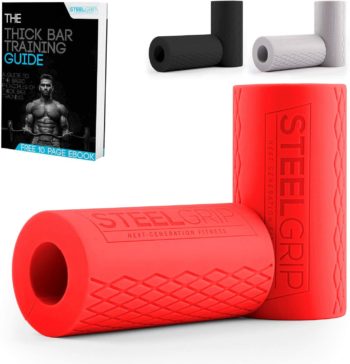 Steelgrip Thick Bar Grips for Dumbbell and Barbell, Thick Silicone Arm Blasters Strength Training - Perfect for Bodybuilding, Weightlifting