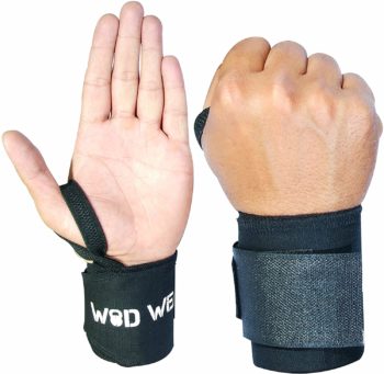 WOD Wear Wrist Wraps with Thumb Loop for Powerlifting, Strength Training, Bodybuilding, Cross Training, Olympic Weightlifting, Yoga - One Size Fits All - 100%