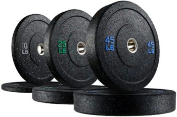 papababe Bumper Plates, Hi-Temp Olympic Weight Plates with Colored Fleck-Rubber Weights Plates for Weight Lifting and Strength Training