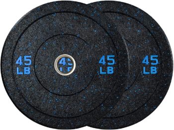 papababe Bumper Plates, Hi-Temp Olympic Weight Plates with Colored Fleck-Rubber Weights Plates for Weight Lifting and Strength Training