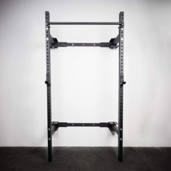 PRx Performance Murphy Rack Fold in Squat Rack, Wall Mounted Folding Power Rack, Weight Lifting Power Rack with Adjustable Pull Up Bar, Heavy Duty J-Cups, Home Gym Equipment