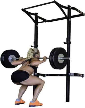 PRx Performance Profile Squat Rack 2"x3" with Kipping, Pull Up, or Multi-Grip Pull-up Bars Wall Mounted Home Gym Folding Fitness Equipment Power Rack Shark Tank Company