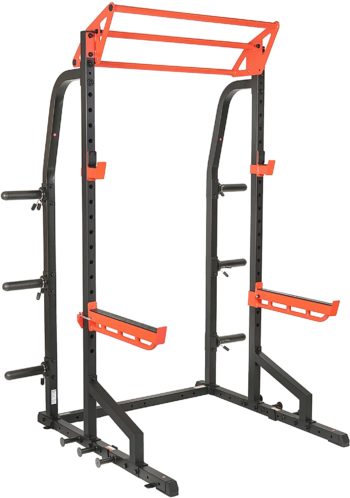 Sunny Health & Fitness Power Zone Half Rack Heavy Duty Performance Power Cage