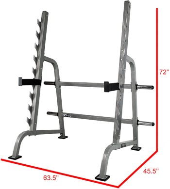 Valor Fitness BD-19 Squat Rack and Bench Press Rack with Steel Sawtooth Barbell Safety Catches