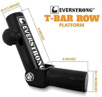 EVERSTRONG T Bar Row Olympic Bars - Gym Equipment for Landmine Attachment - Heavy Duty Steel Landmine base for Home Fitness Workouts - T-Bar Row for Two Inches Olympic Bar