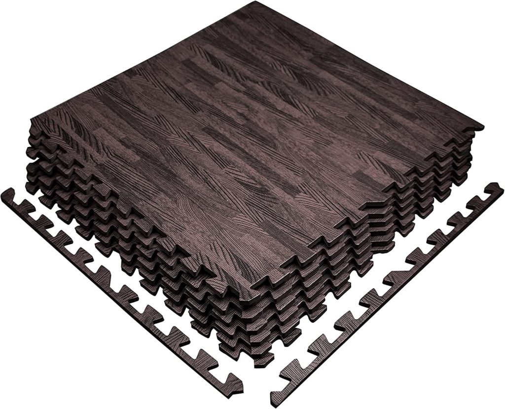 Yes4All Wood Grain Floor Mats Interlocking Exercise Foam Mats – Cover...