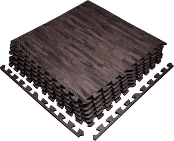 Yes4All Wood Grain Floor Mats Interlocking Exercise Foam Mats – Cover 48 SQFT (Multi-Color)